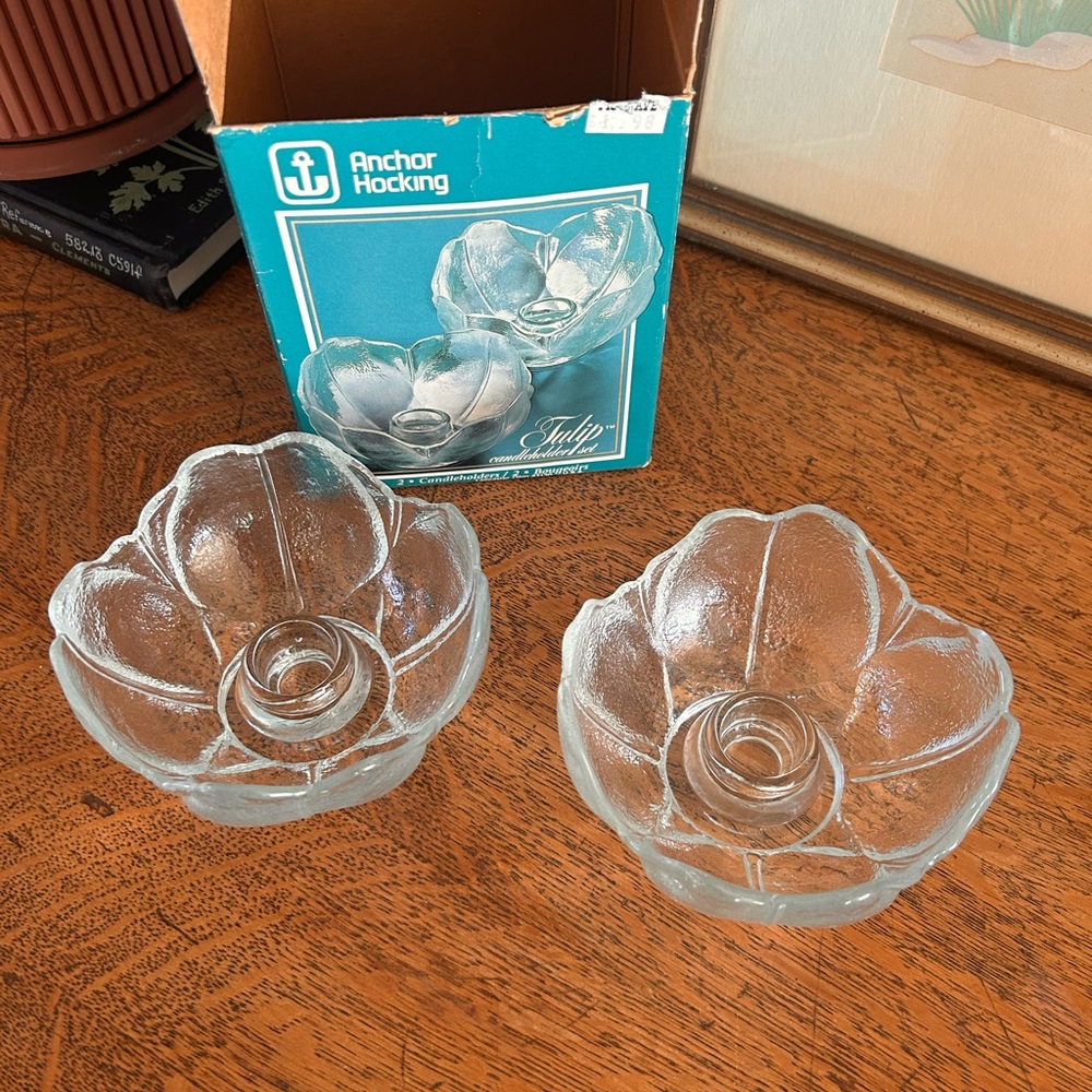 Anchor Hocking Tulip Candleholders